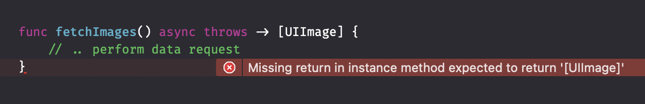 Returning a result will be enforced when using Swift Concurrency over closures..